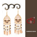 Ohrringe Boho Antik braun rosa gold 2