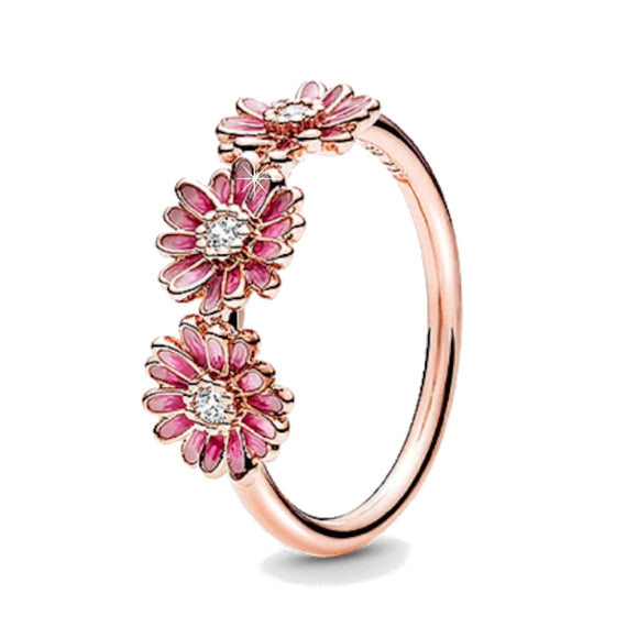 Ring Daisy 3 Blumen 925 Silber roségold A