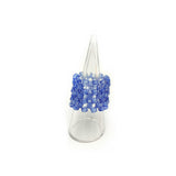 Ring Kunststoffperlen blau