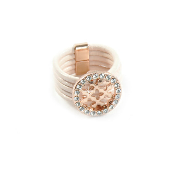 Ring Leder rosa rotgold