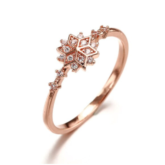 Ring Schneeflocke rosegold