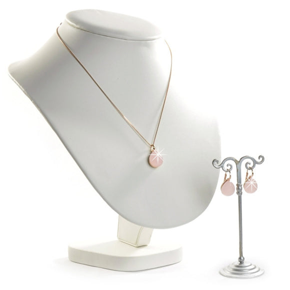 Set Halskette Ohrringe 925-er Silber roségold rosa