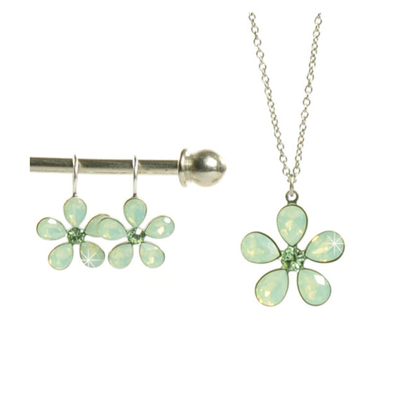 Set Halskette Ohrringe Blumen Chrysolite