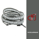 Wickelarmband Armband Leder Halbedelsteine silber grau 2