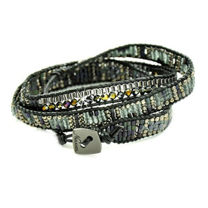 Wickelarmband Armband Leder silber gold schwarz