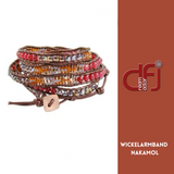 Wickelarmband Armband Leder rot orange 2