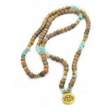Wickelarmband Halskette Woodjaspis Lotus 2