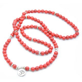 Wickelarmband Armband Mala Ohm weiss rot silber 2