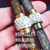 Armband schwarz Netz Stardust Zirkonia kristall