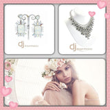 Collier Strasssteine rauchgrau silber 05